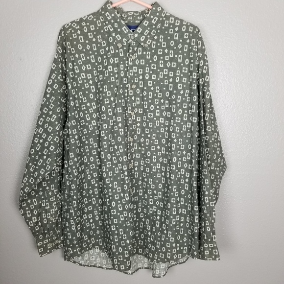 HONORS Other - Honors Gray White Button Down LS Casual Shirt XL